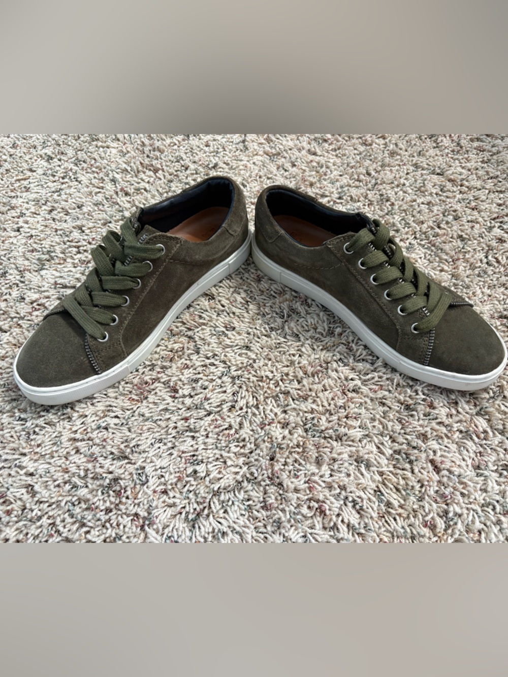 FRYE AND CO. Olive Green Suede Low-Top Sneakers Size 7